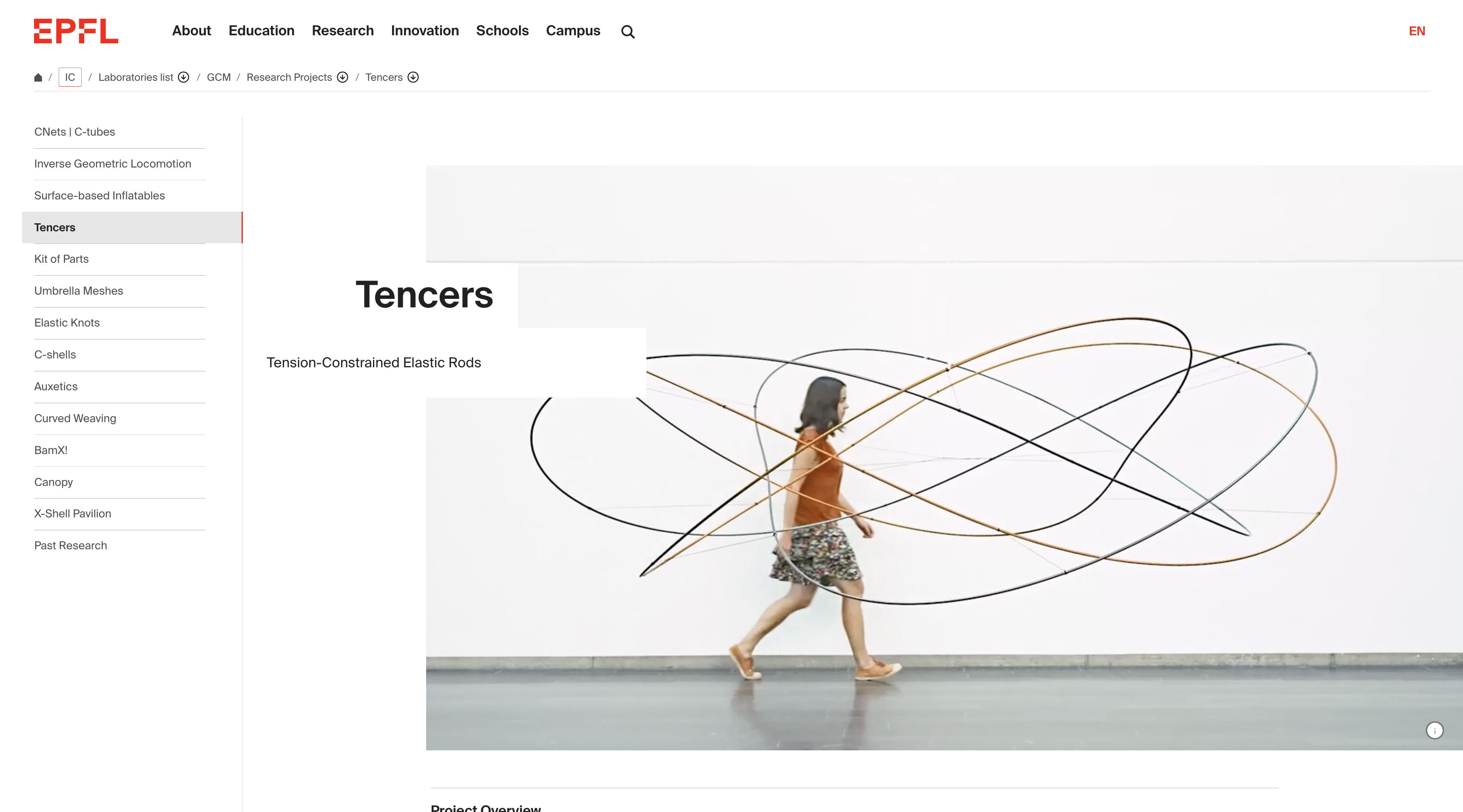 Screenshot of Tencers project page